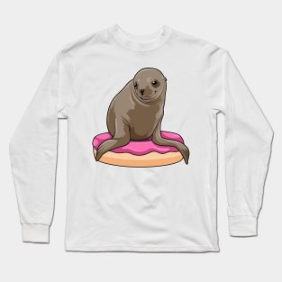 Seal with Donut Long Sleeve T-Shirt